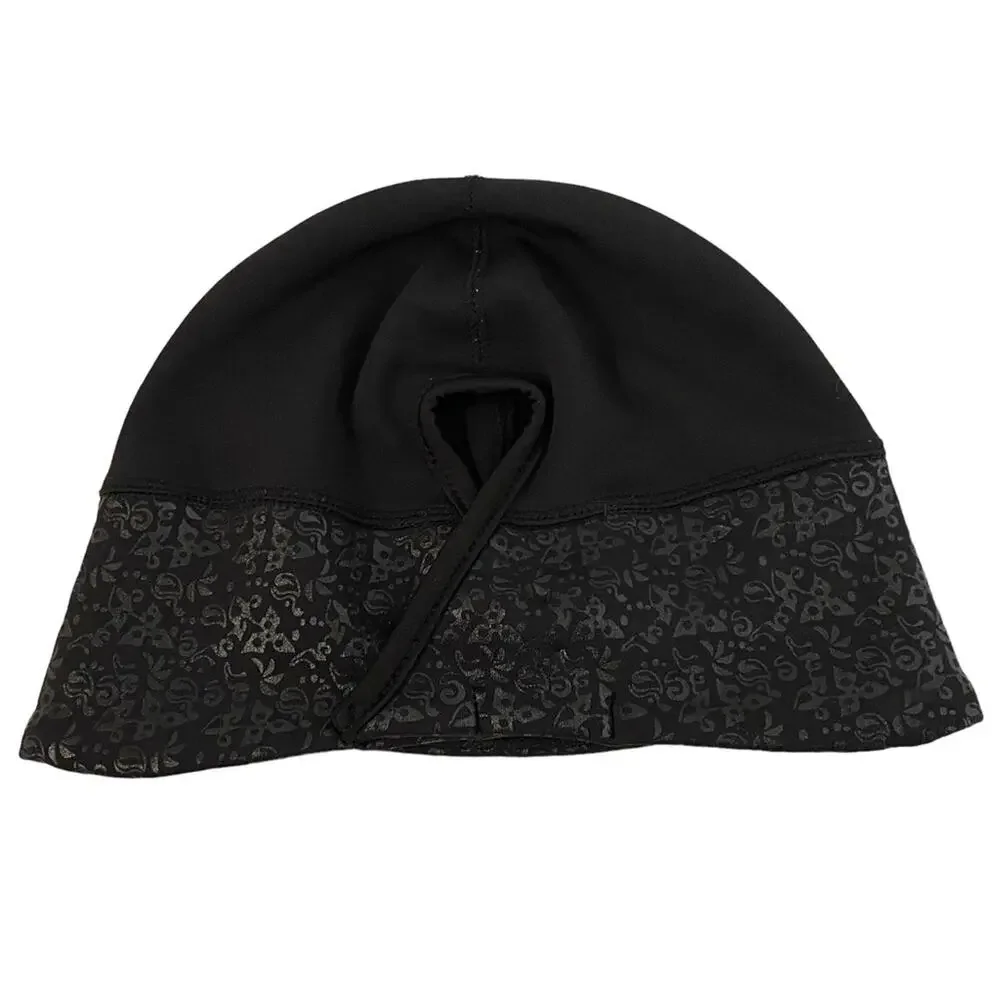 Manzella Get Intense Ponytail Beanie Black Womens One Size Running Hat Skull Cap
